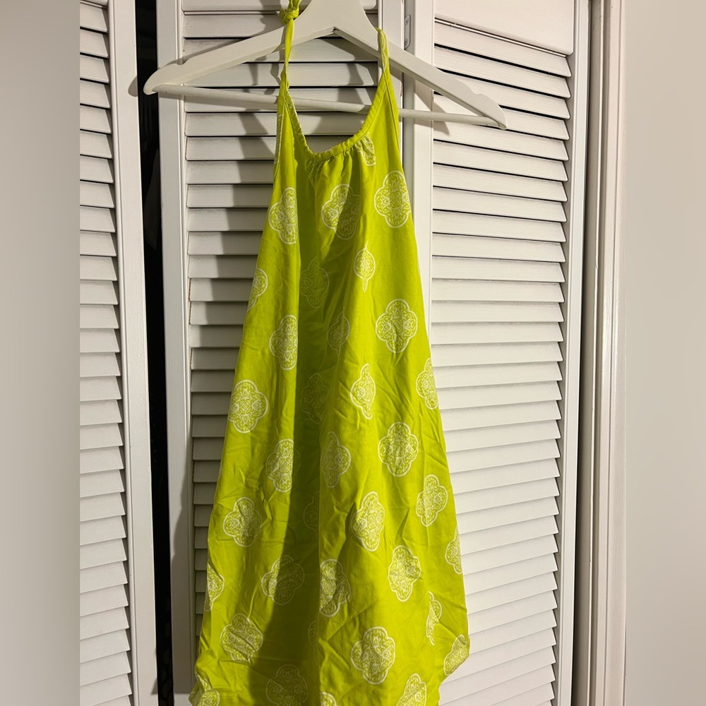 Hanna Andersson • Lime Green Medallion Halter Sun Dress - 10/140